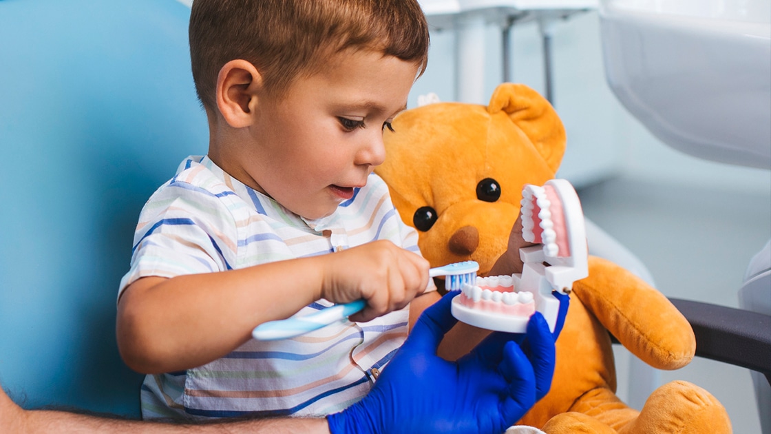 Child Practicing Good Brushing